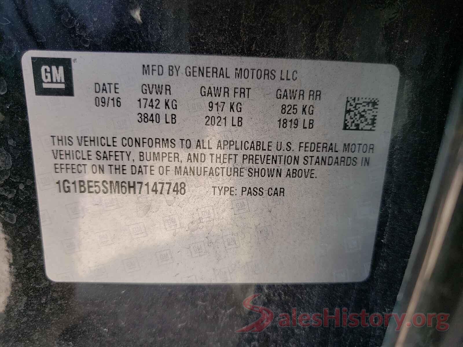 1G1BE5SM6H7147748 2017 CHEVROLET CRUZE