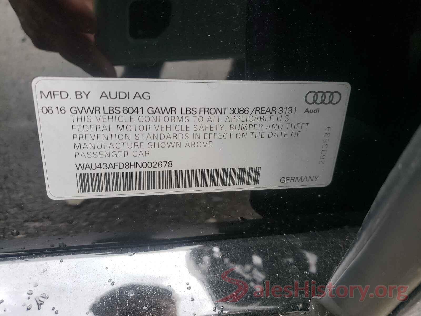 WAU43AFD8HN002678 2017 AUDI A8