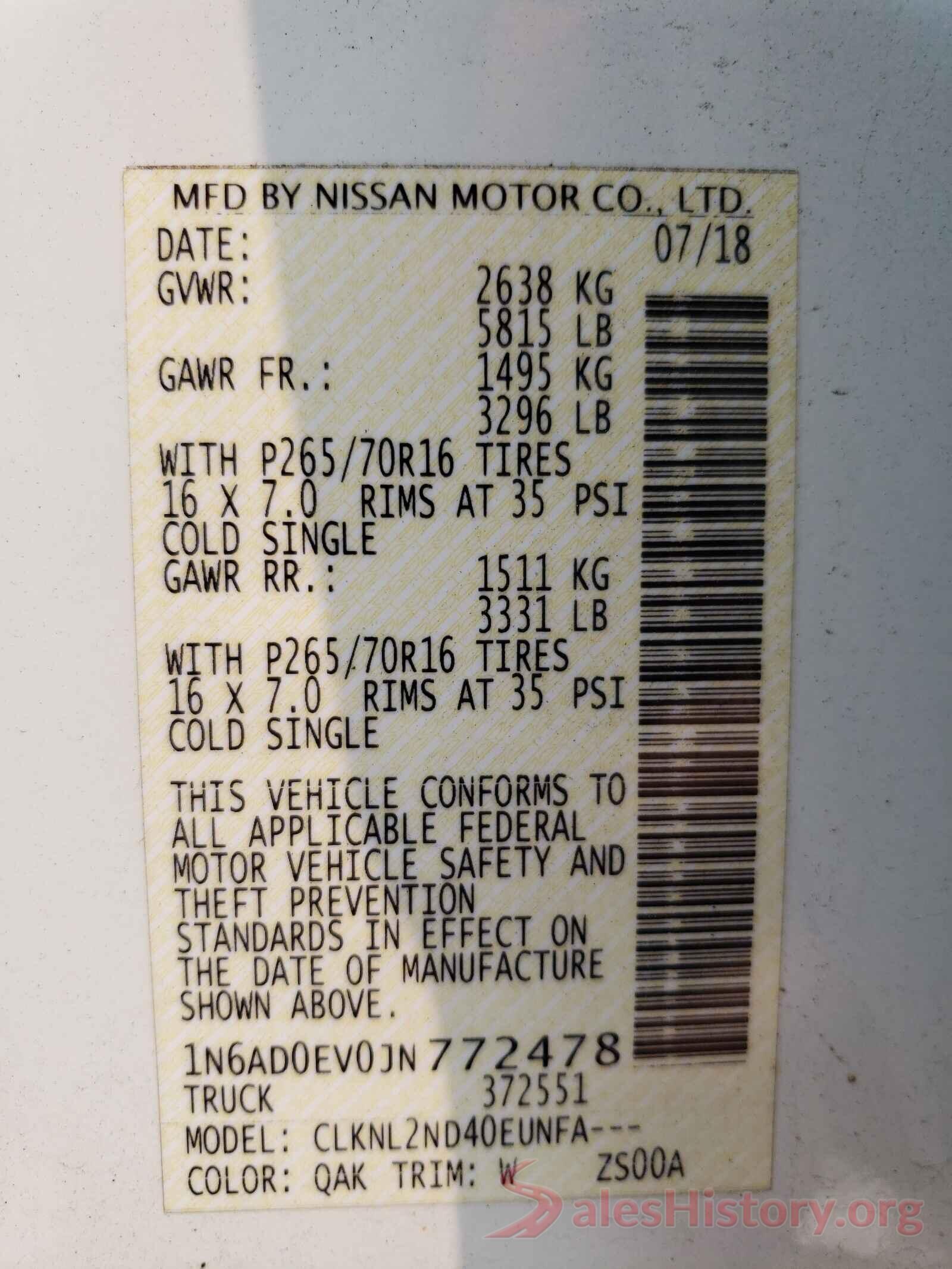 1N6AD0EV0JN772478 2018 NISSAN FRONTIER