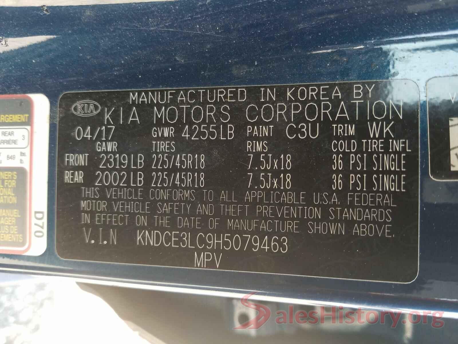 KNDCE3LC9H5079463 2017 KIA NIRO