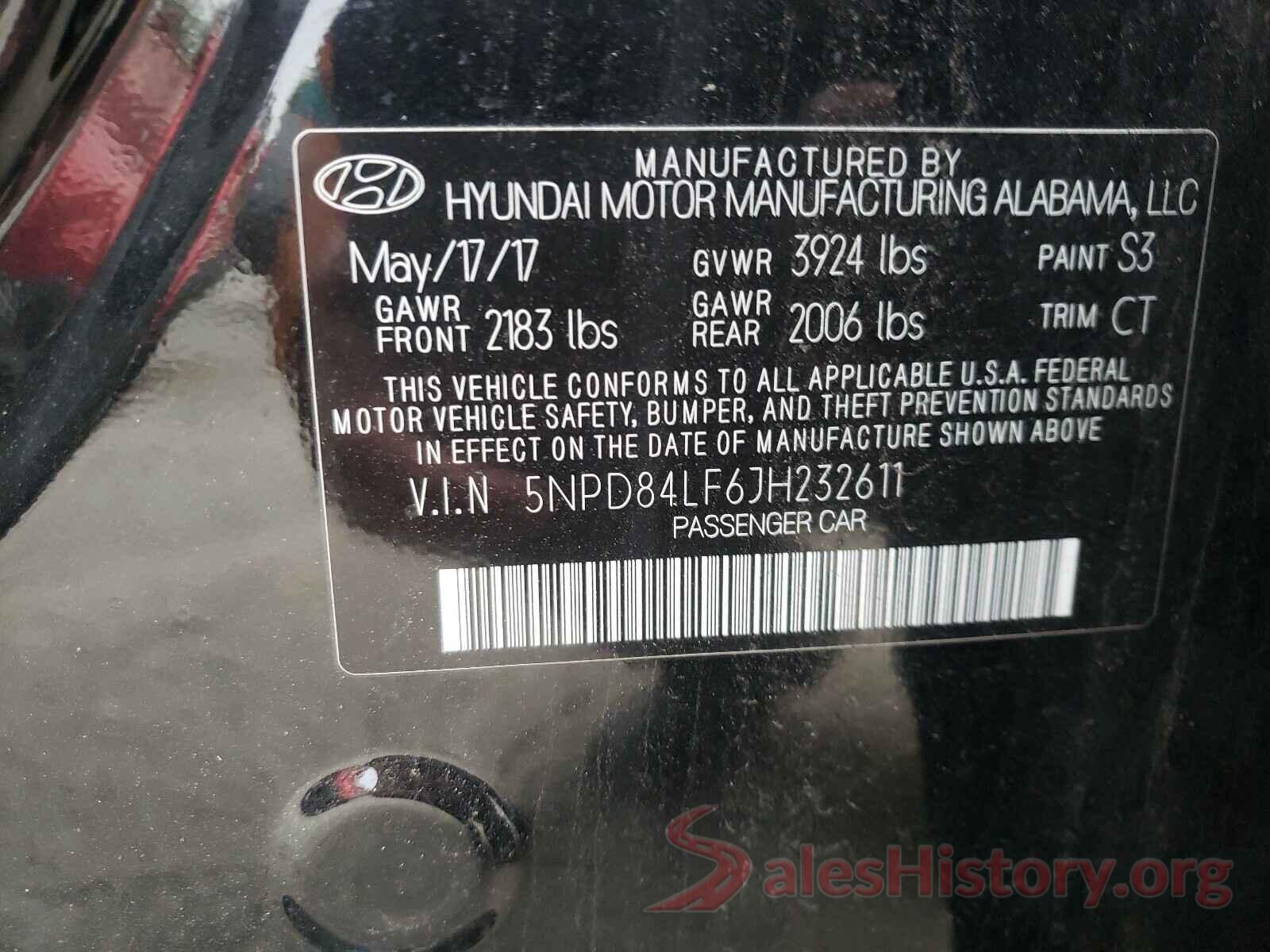 5NPD84LF6JH232611 2018 HYUNDAI ELANTRA