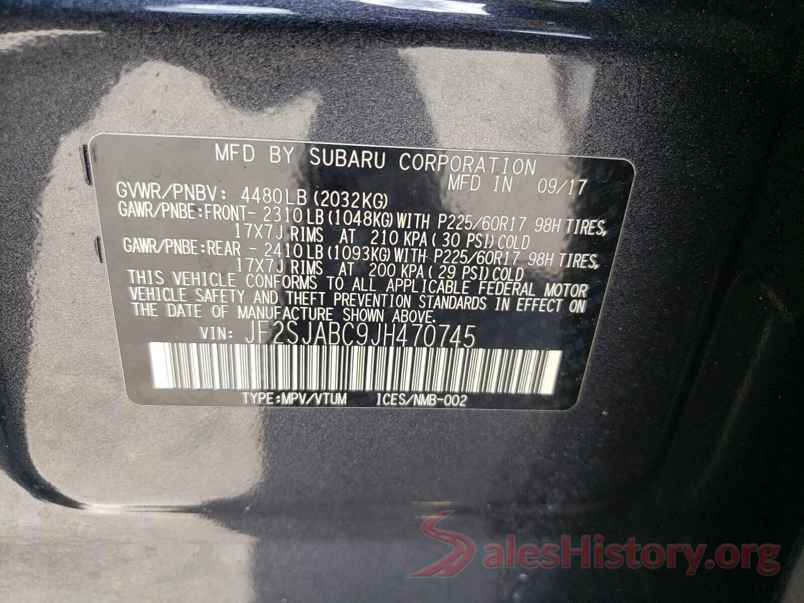 JF2SJABC9JH470745 2018 SUBARU FORESTER