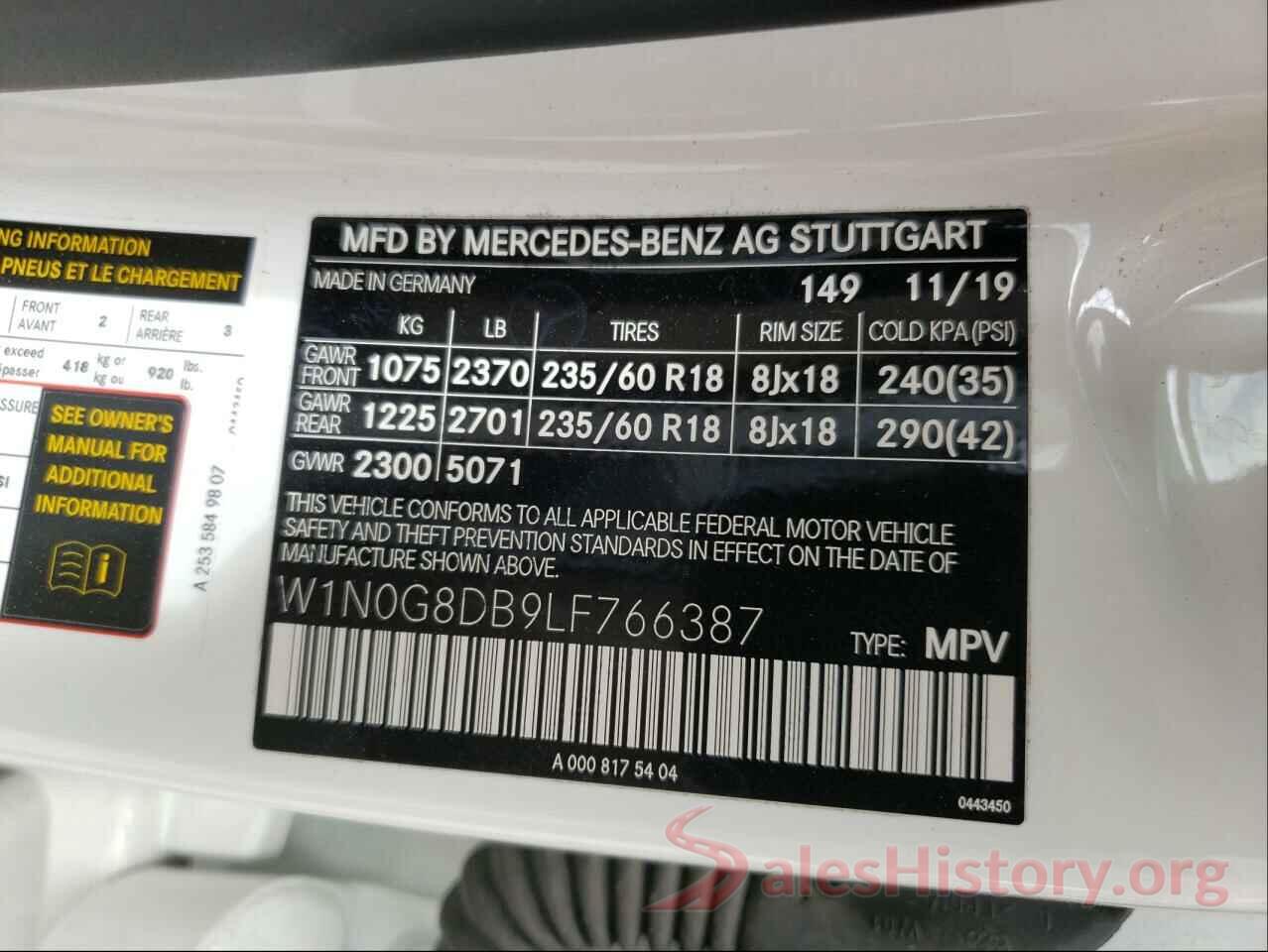 W1N0G8DB9LF766387 2020 MERCEDES-BENZ GLC-CLASS