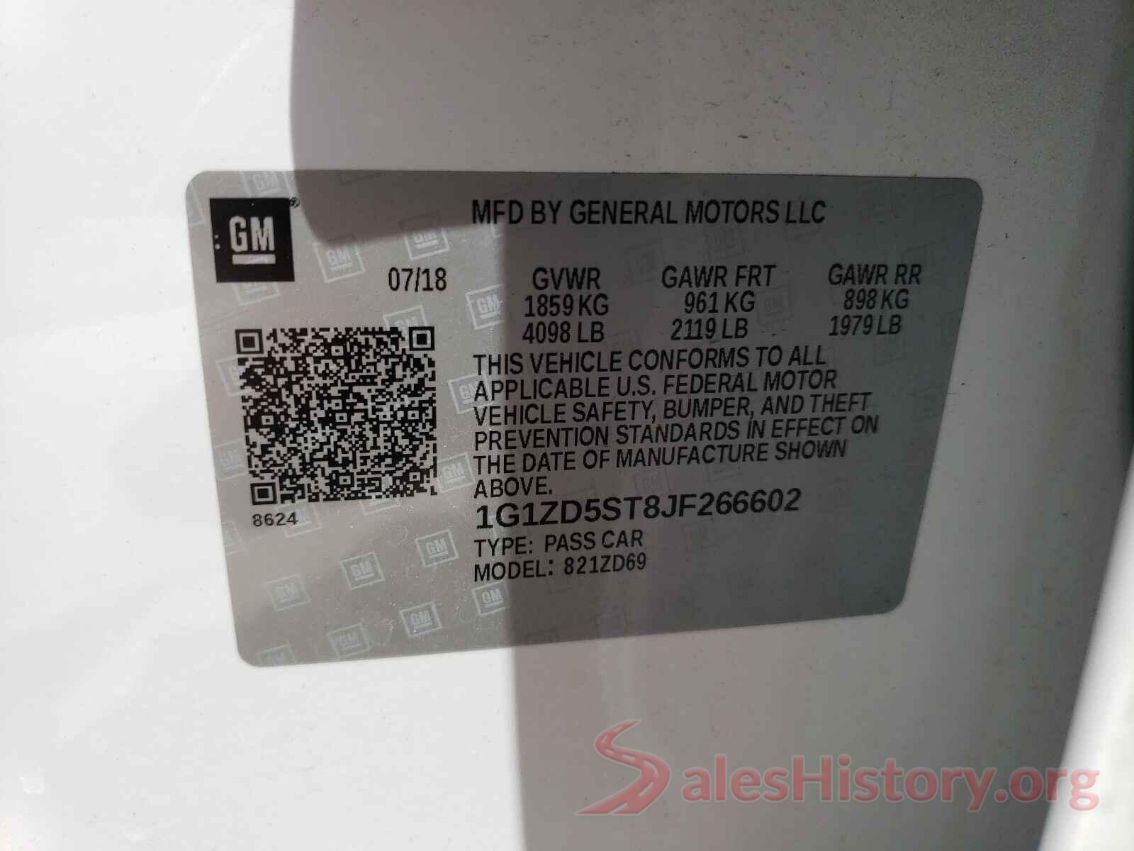 1G1ZD5ST8JF266602 2018 CHEVROLET MALIBU