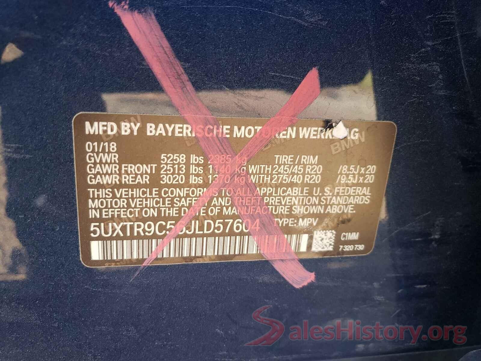 5UXTR9C56JLD57604 2018 BMW X3