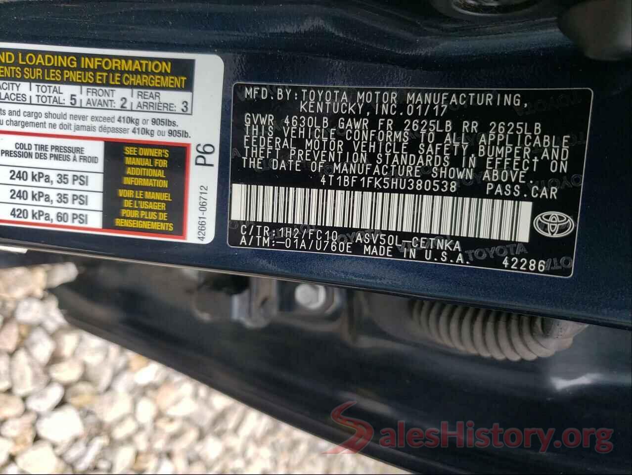 4T1BF1FK5HU380538 2017 TOYOTA CAMRY