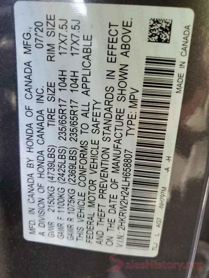 2HKRW2H24LH658807 2020 HONDA CRV