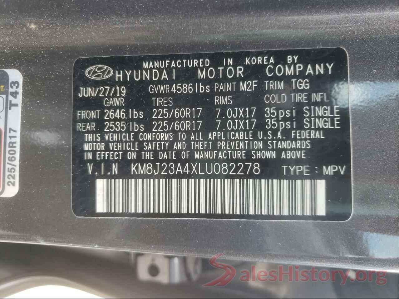 KM8J23A4XLU082278 2020 HYUNDAI TUCSON