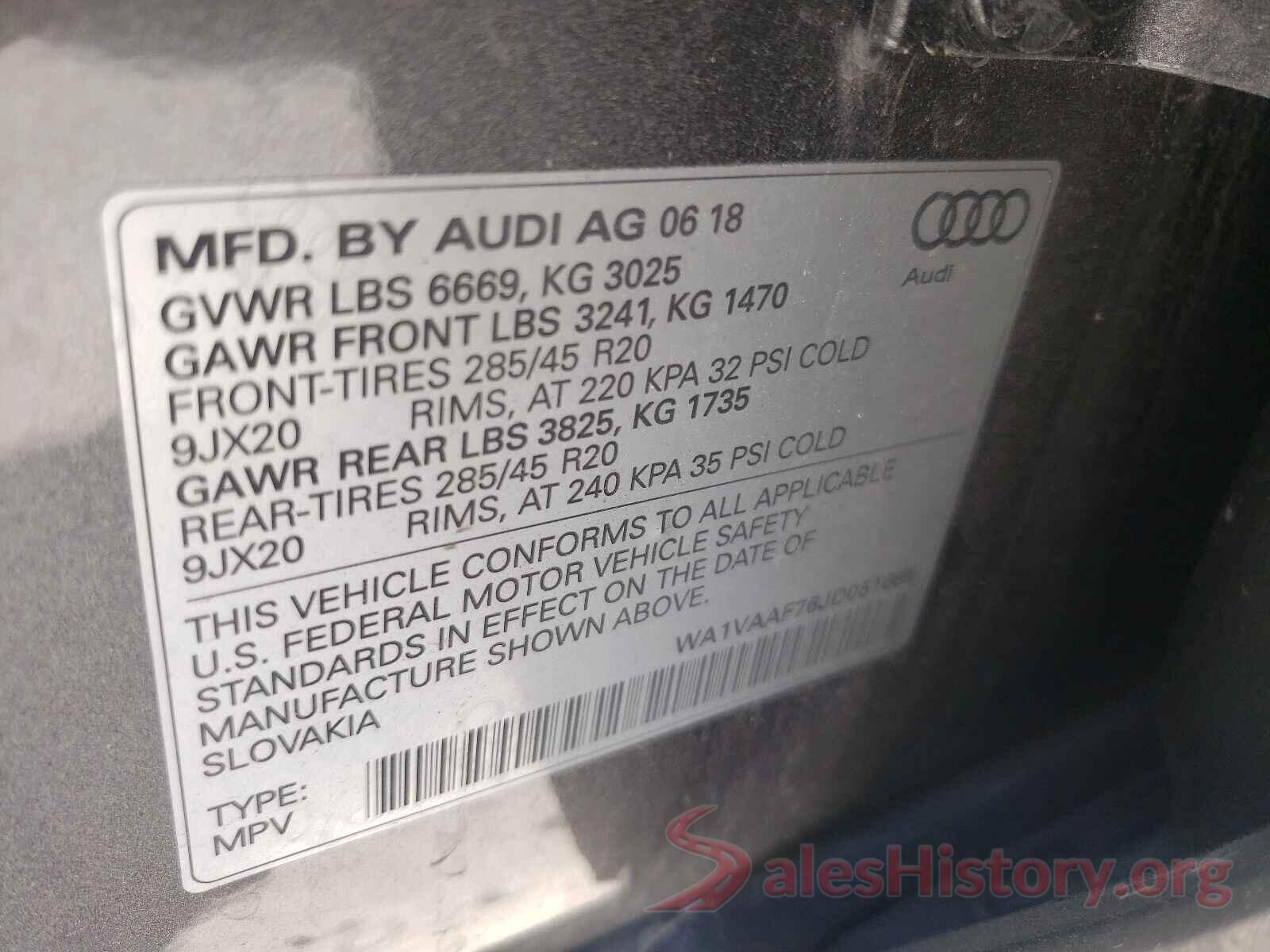 WA1VAAF76JD051665 2018 AUDI Q7