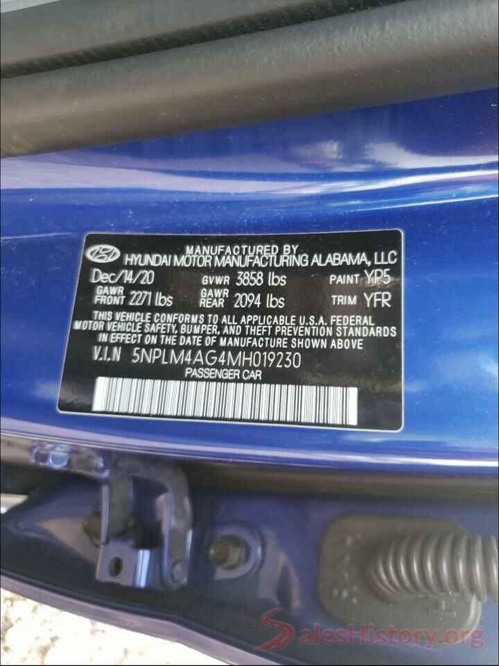 5NPLM4AG4MH019230 2021 HYUNDAI ELANTRA