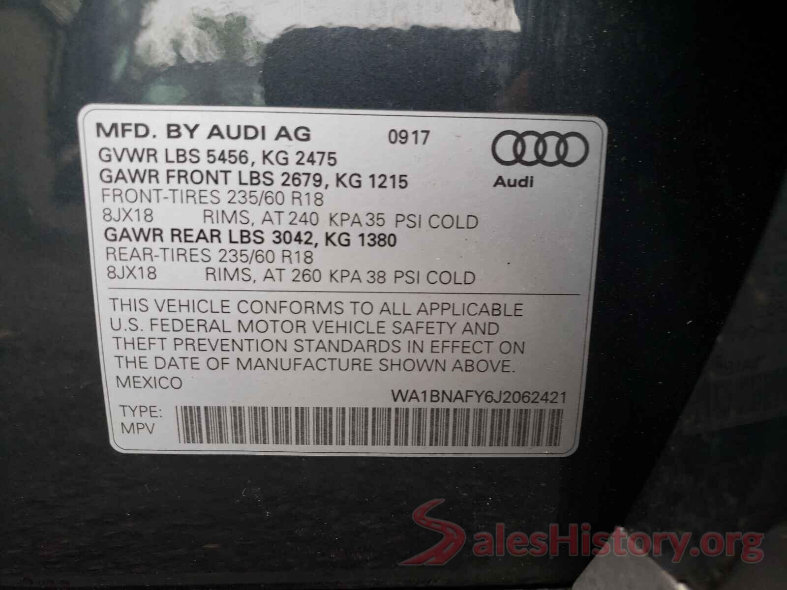 WA1BNAFY6J2062421 2018 AUDI Q5