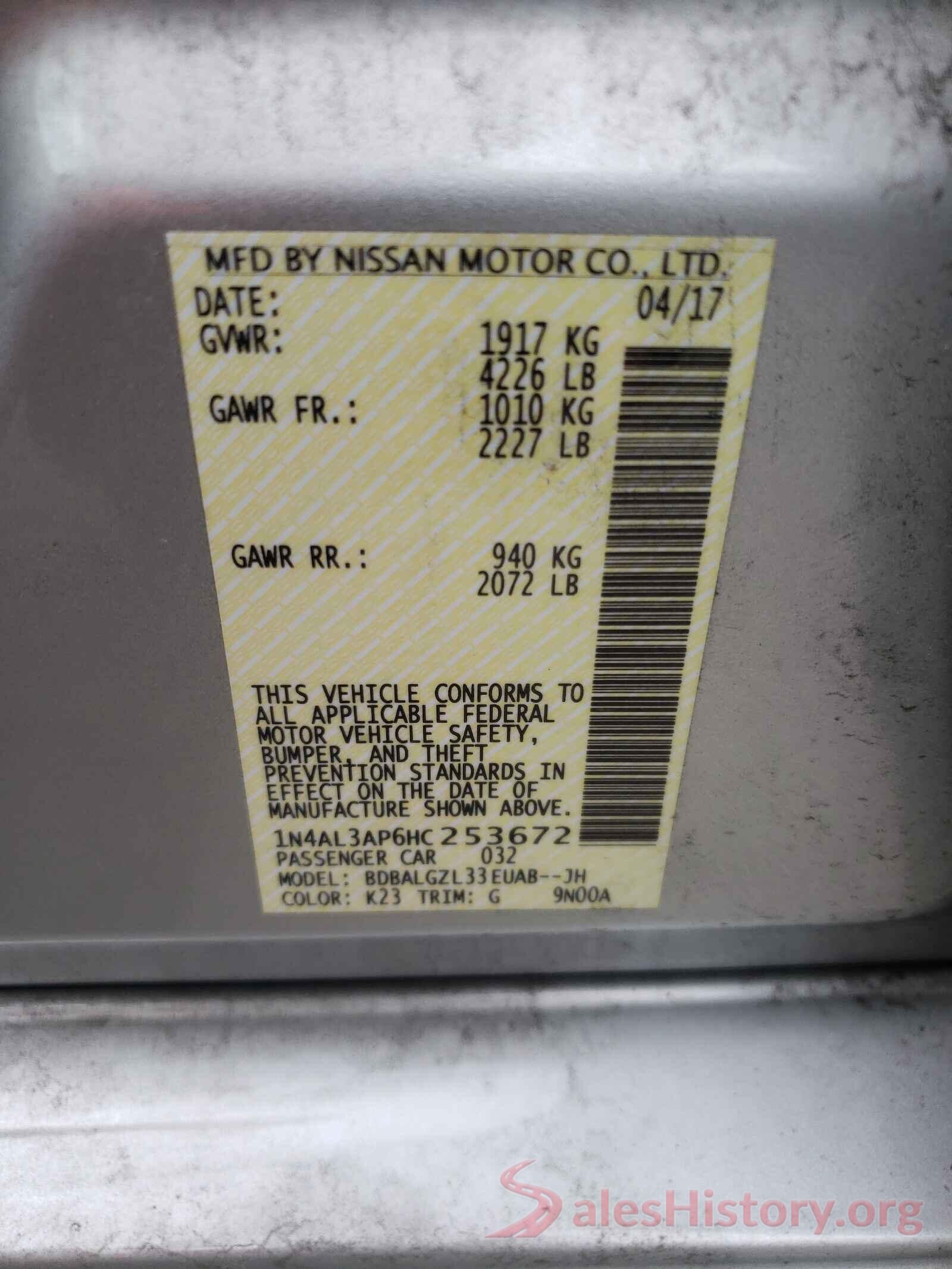 1N4AL3AP6HC253672 2017 NISSAN ALTIMA