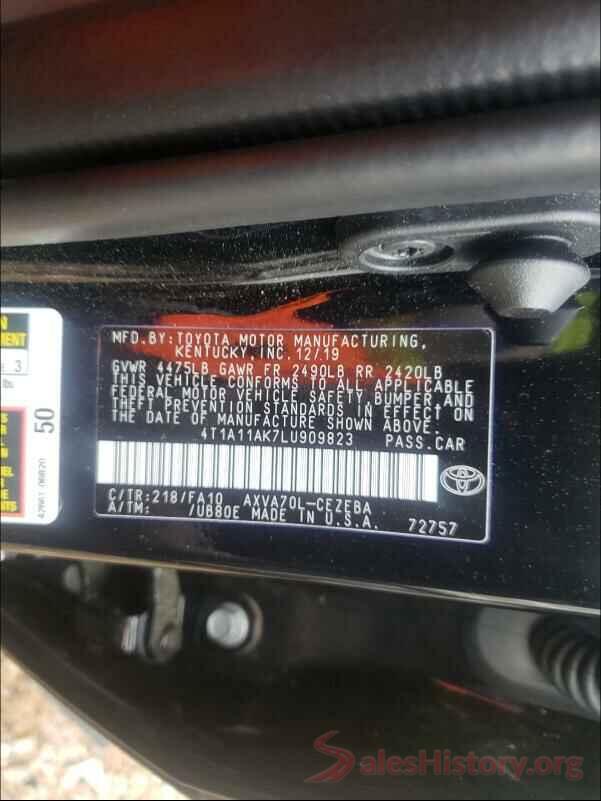 4T1A11AK7LU909823 2020 TOYOTA CAMRY