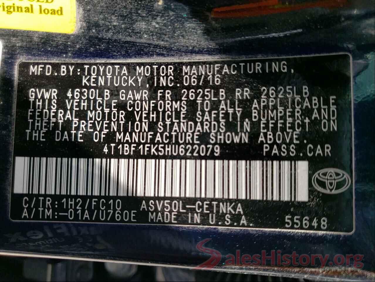 4T1BF1FK5HU622079 2017 TOYOTA CAMRY