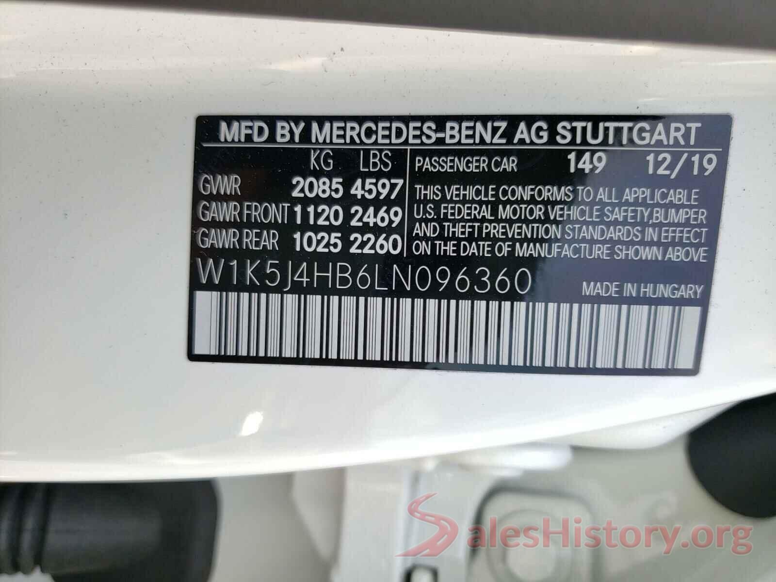 W1K5J4HB6LN096360 2020 MERCEDES-BENZ CLA-CLASS