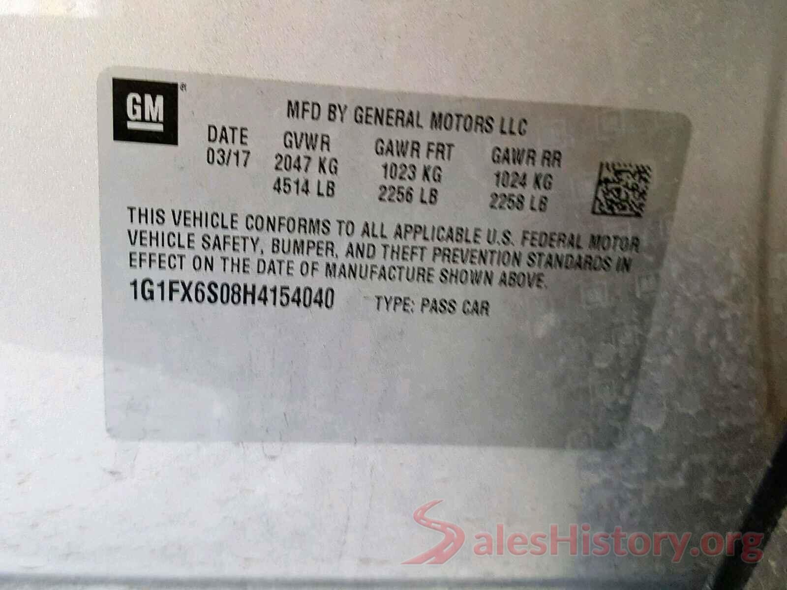 1G1FX6S08H4154040 2017 CHEVROLET BOLT