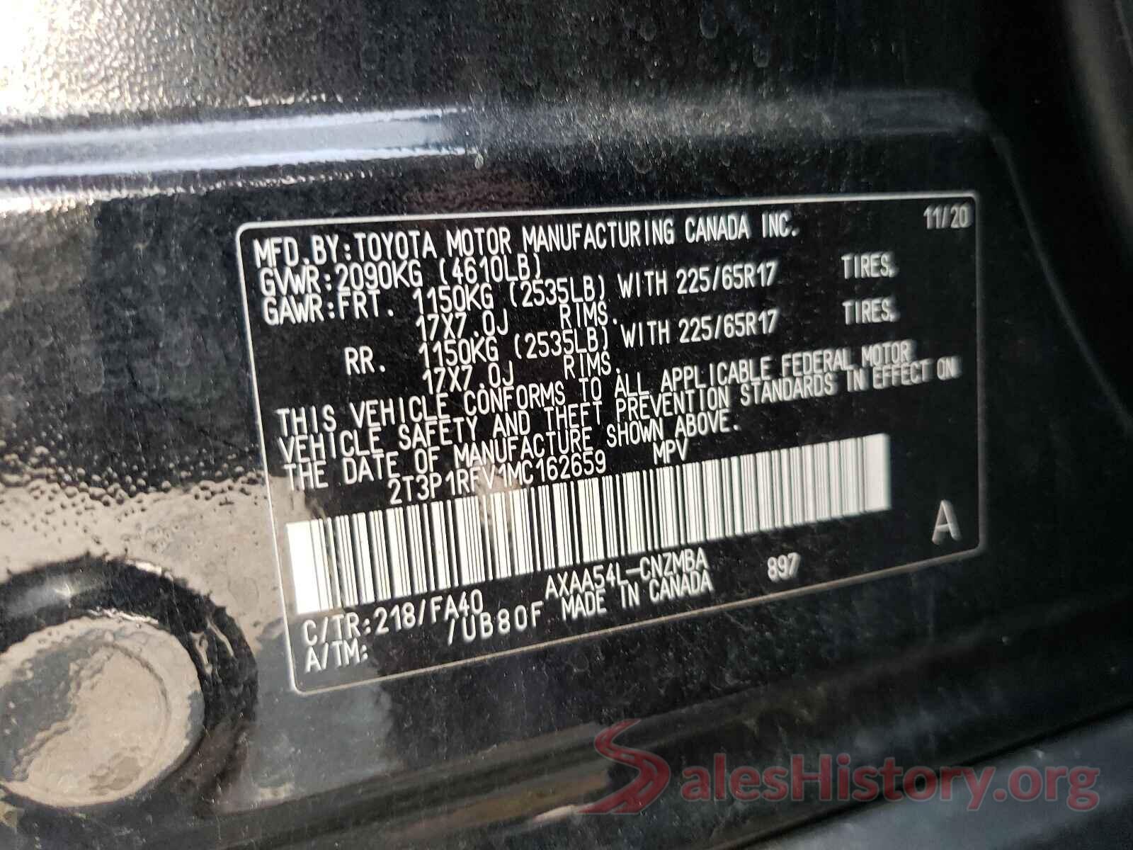 2T3P1RFV1MC162659 2021 TOYOTA RAV4