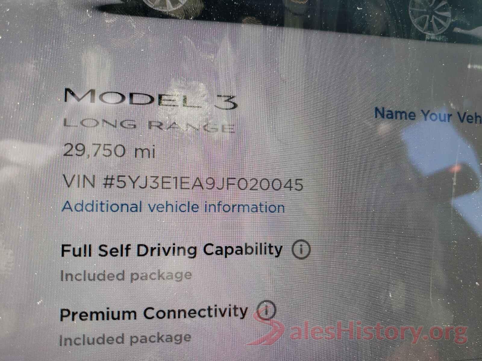 5YJ3E1EA9JF020045 2018 TESLA MODEL 3