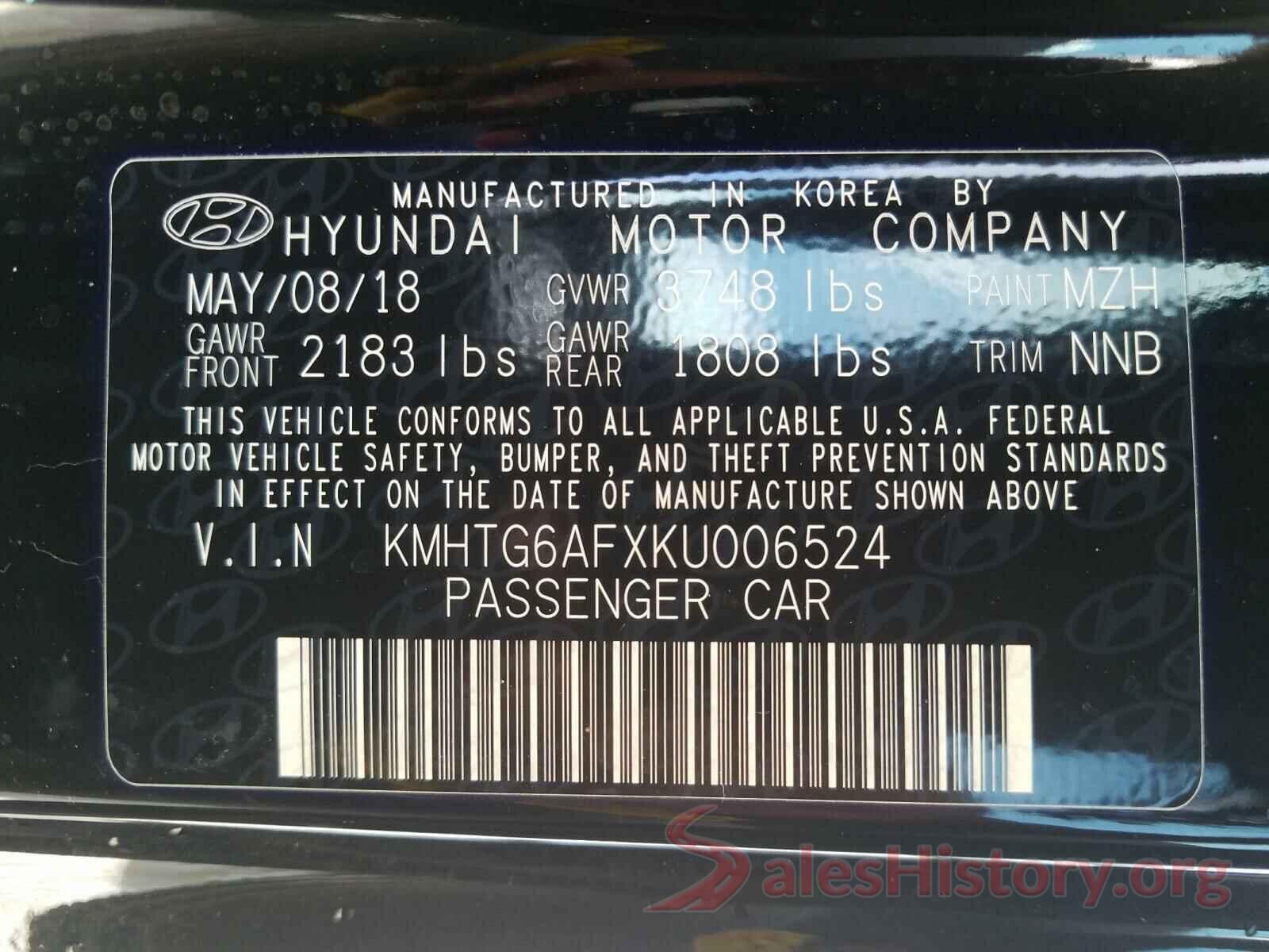 KMHTG6AFXKU006524 2019 HYUNDAI VELOSTER