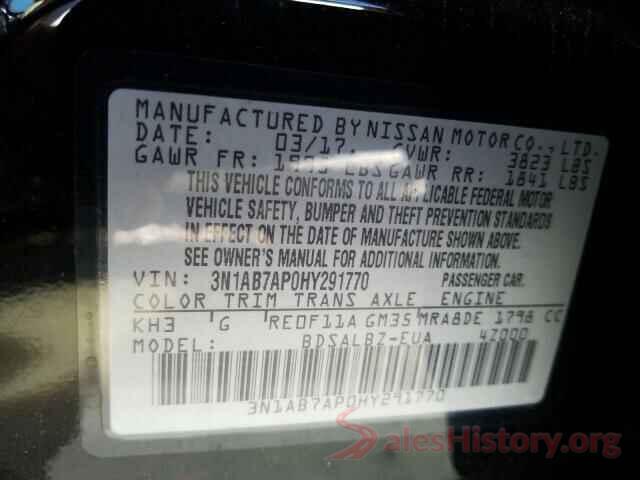 3N1AB7AP0HY291770 2017 NISSAN SENTRA