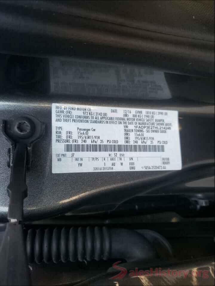 1FADP3E27HL214248 2017 FORD FOCUS