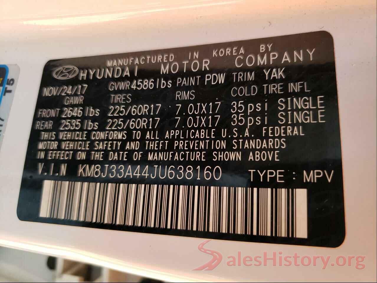 KM8J33A44JU638160 2018 HYUNDAI TUCSON