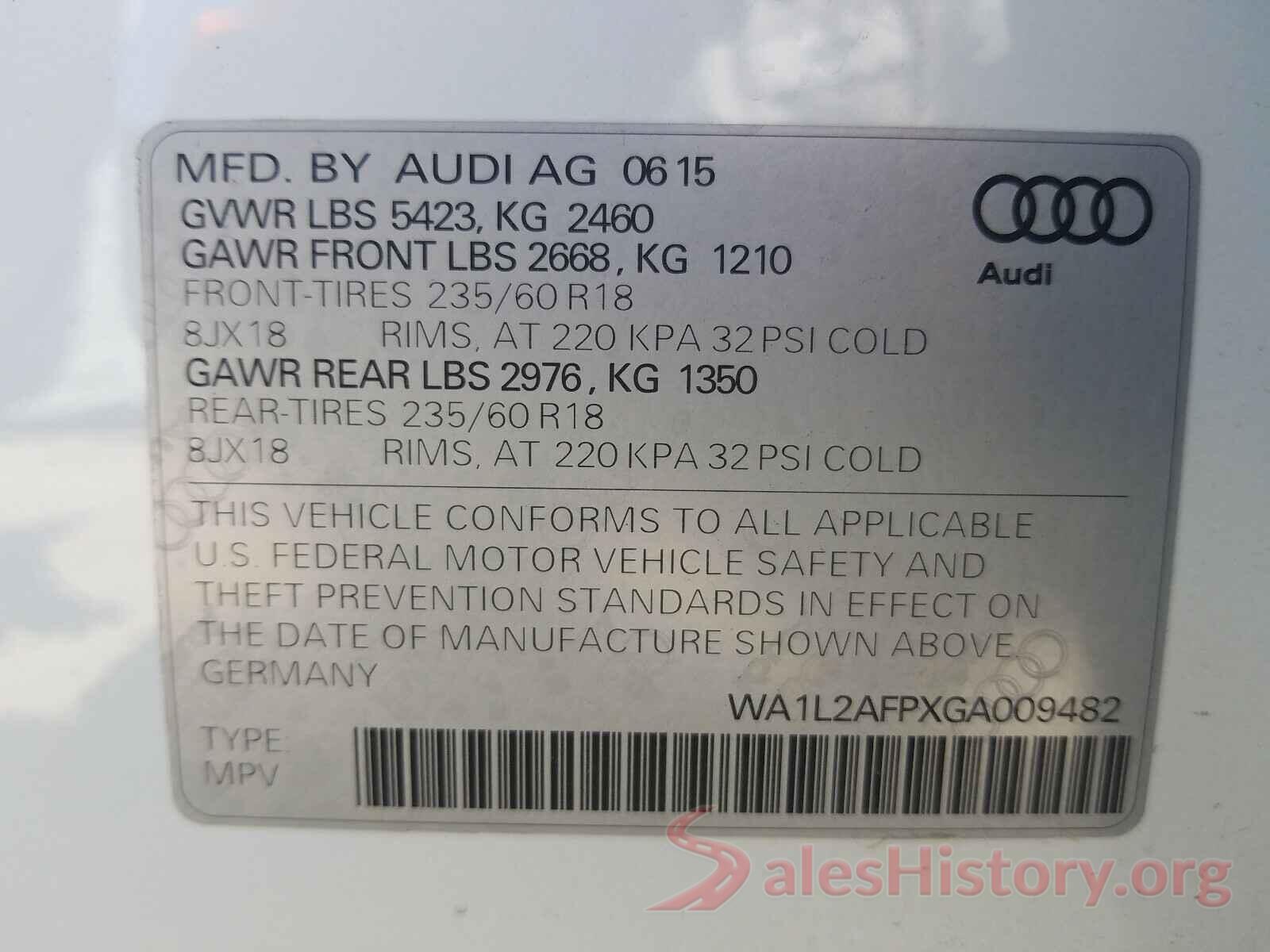 WA1L2AFPXGA009482 2016 AUDI Q5