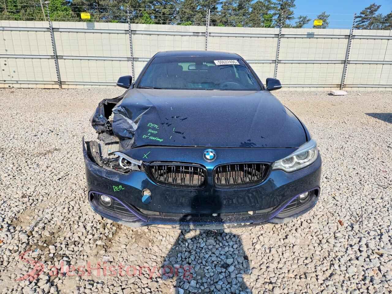 2017 BMW 4 SERIES VIN WBA4F7C34HG789591, rear view
