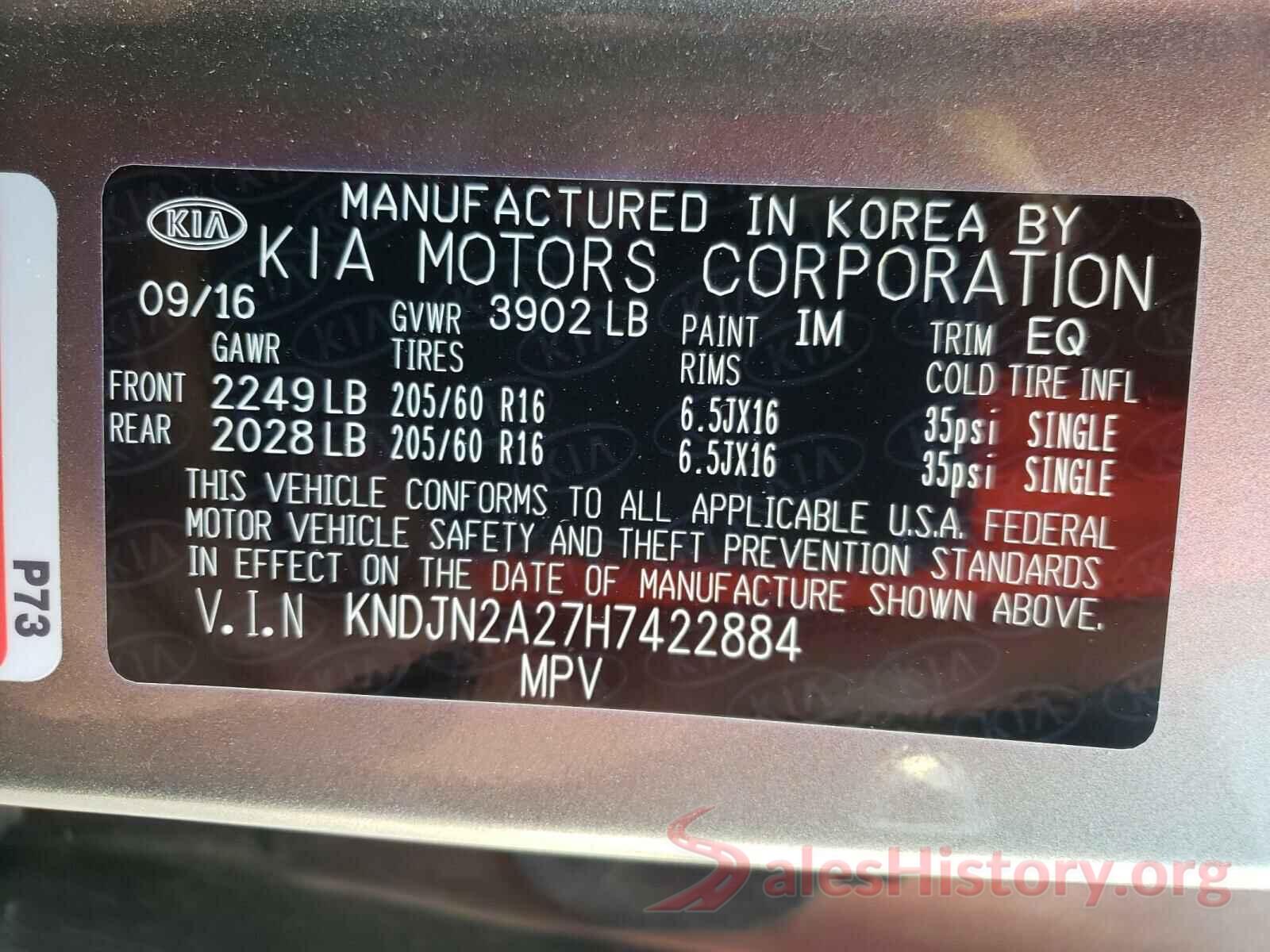 KNDJN2A27H7422884 2017 KIA SOUL