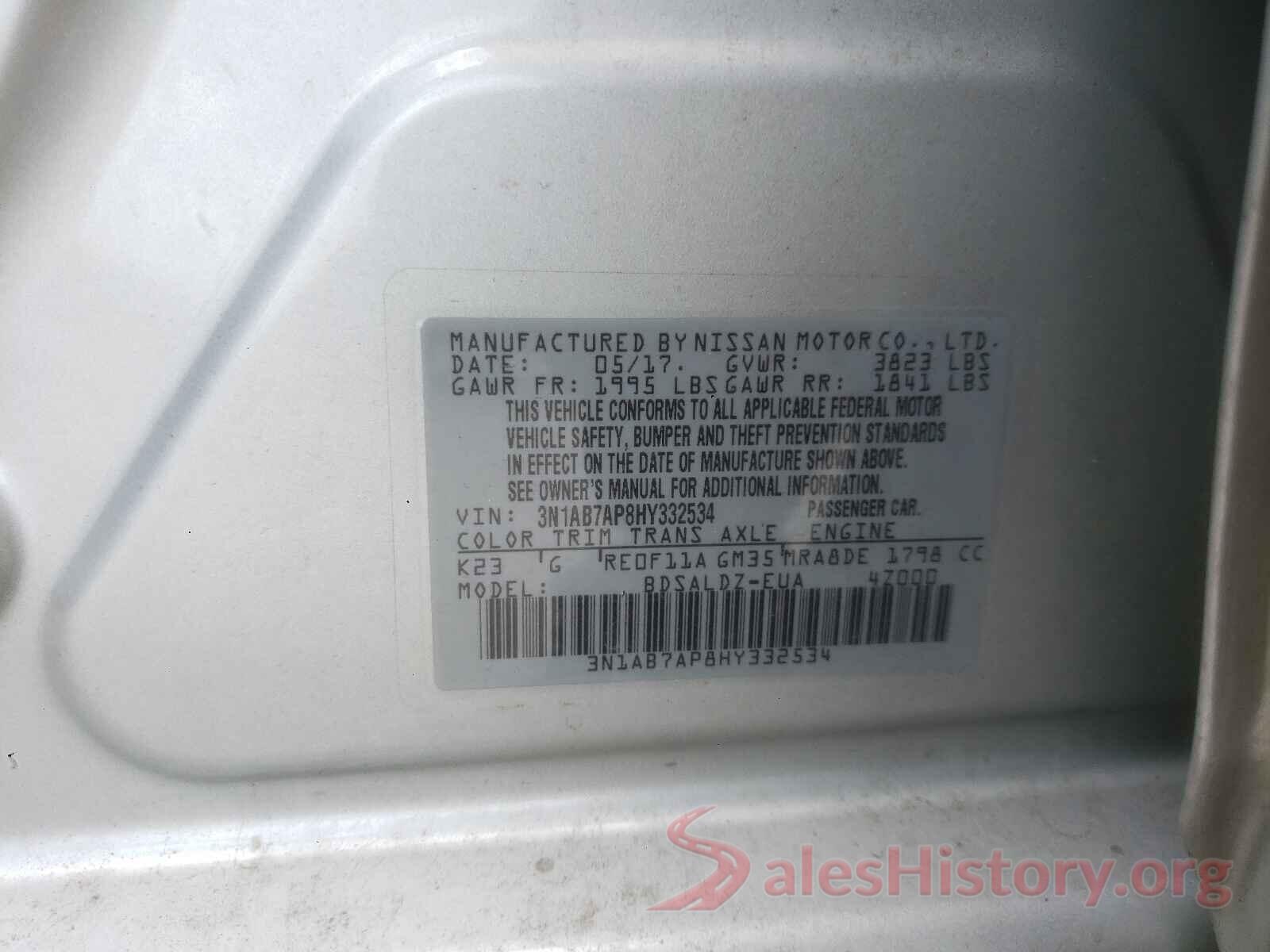 3N1AB7AP8HY332534 2017 NISSAN SENTRA