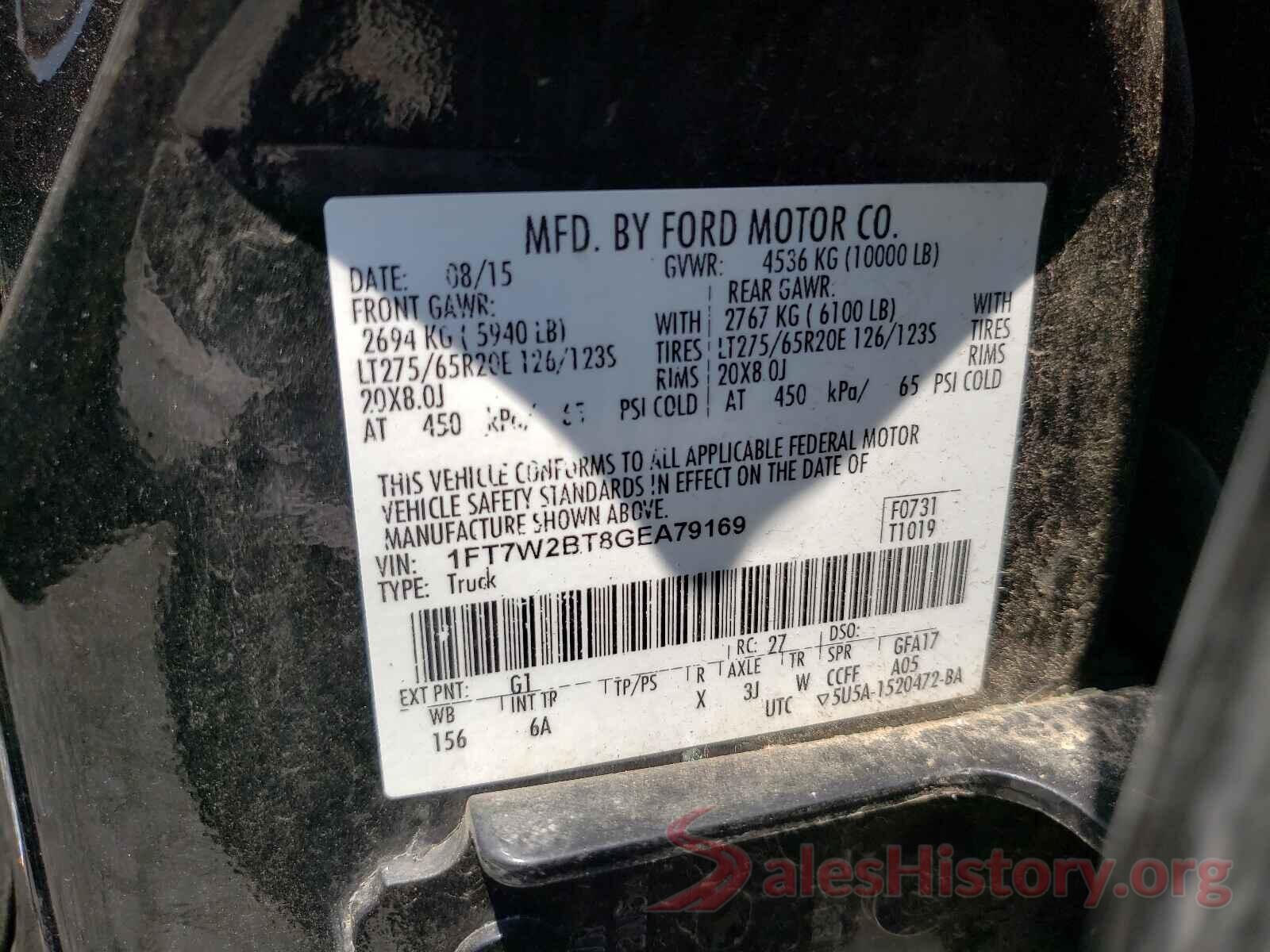 1FT7W2BT8GEA79169 2016 FORD F250