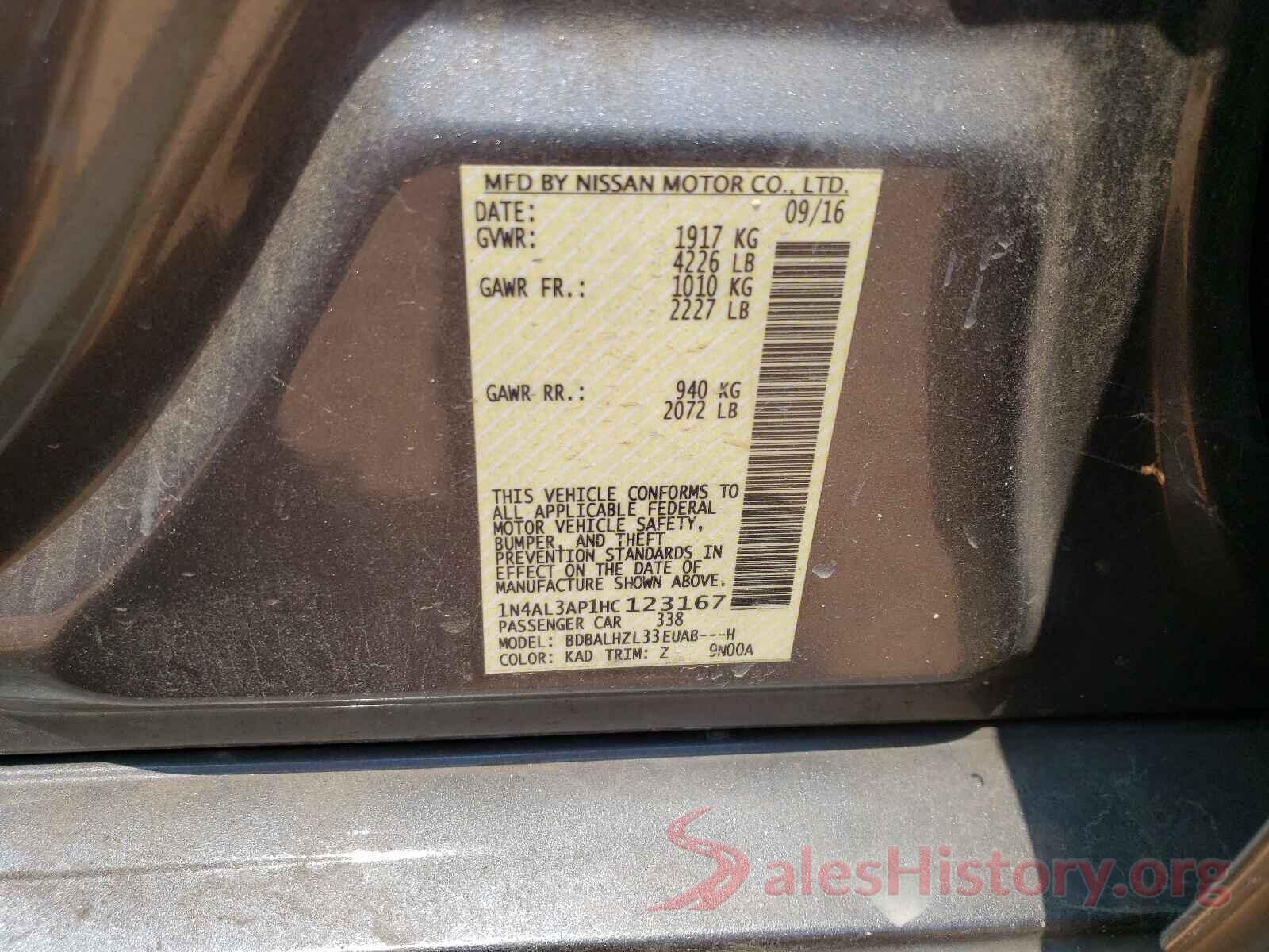 1N4AL3AP1HC123167 2017 NISSAN ALTIMA