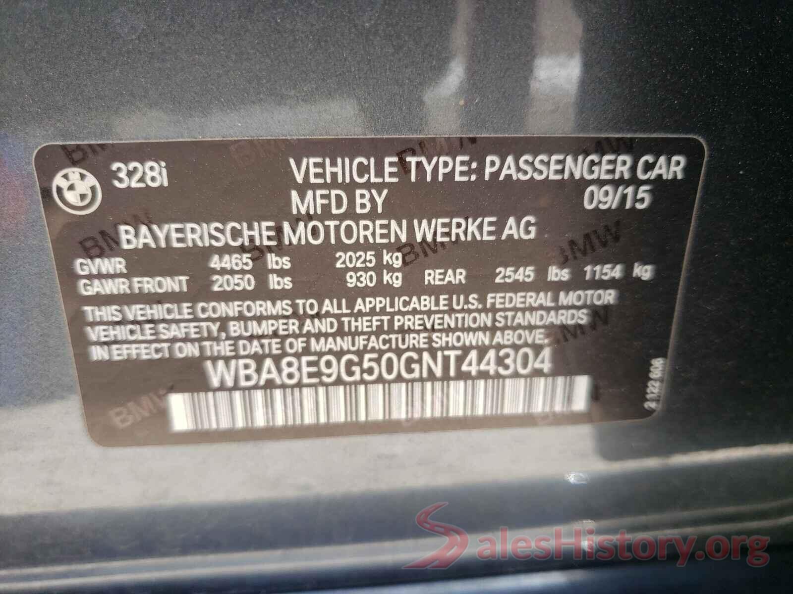 WBA8E9G50GNT44304 2016 BMW 3 SERIES