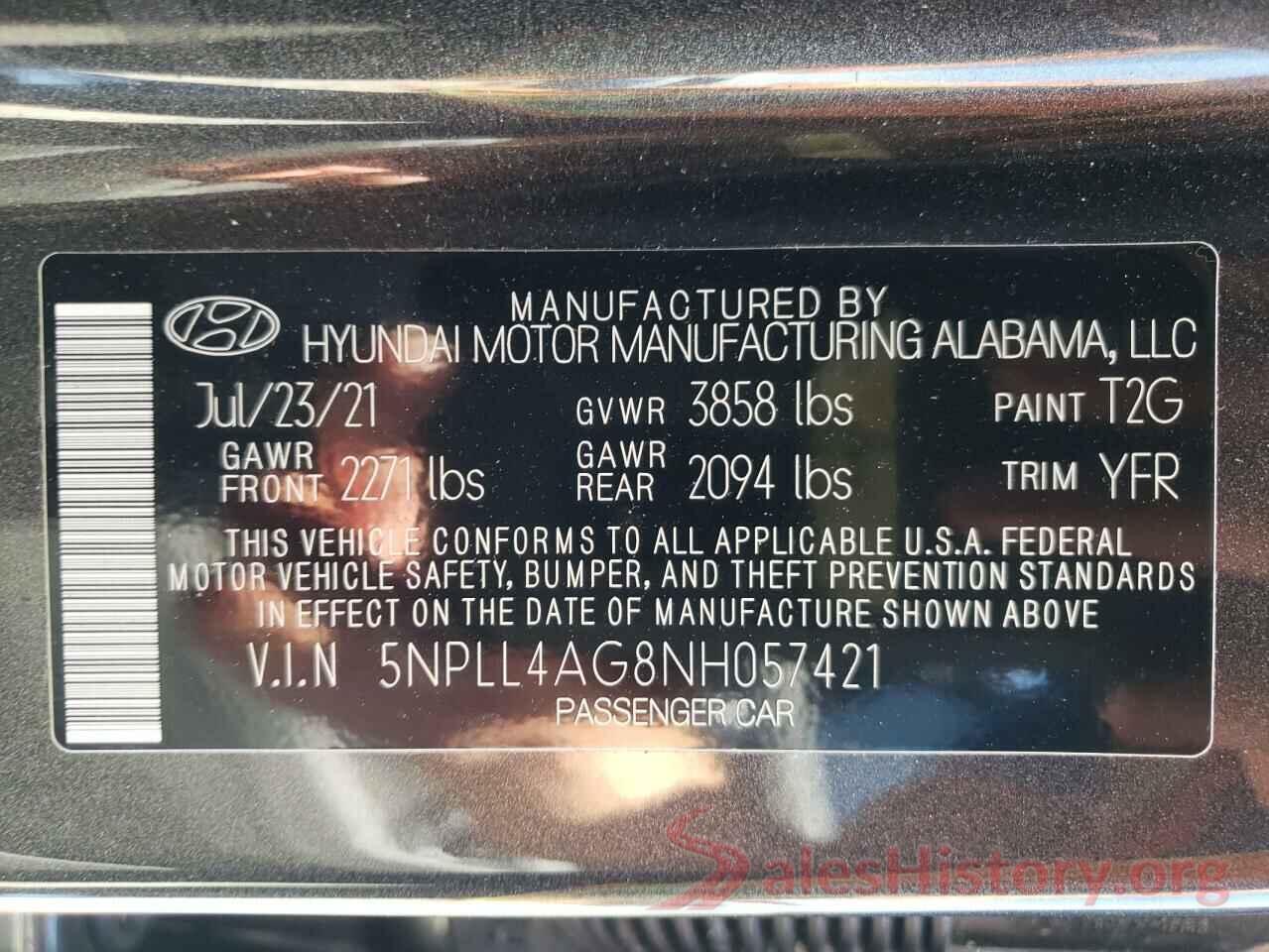 5NPLL4AG8NH057421 2022 HYUNDAI ELANTRA