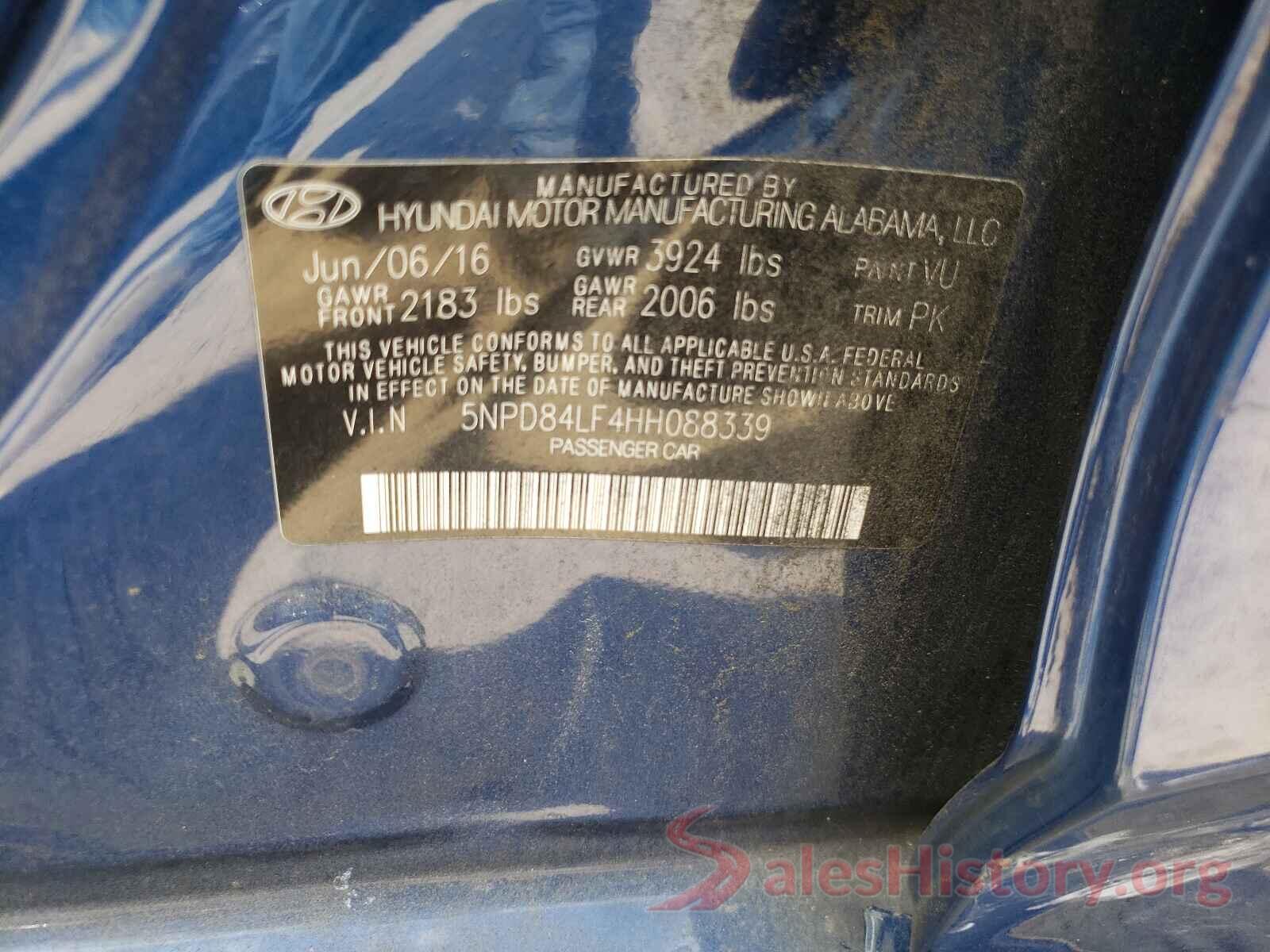 5NPD84LF4HH088339 2017 HYUNDAI ELANTRA