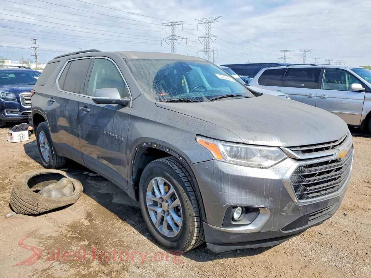 2021 CHEVROLET TRAVERSE VIN 1GNEVGKW2MJ132122, rear 3/4 view