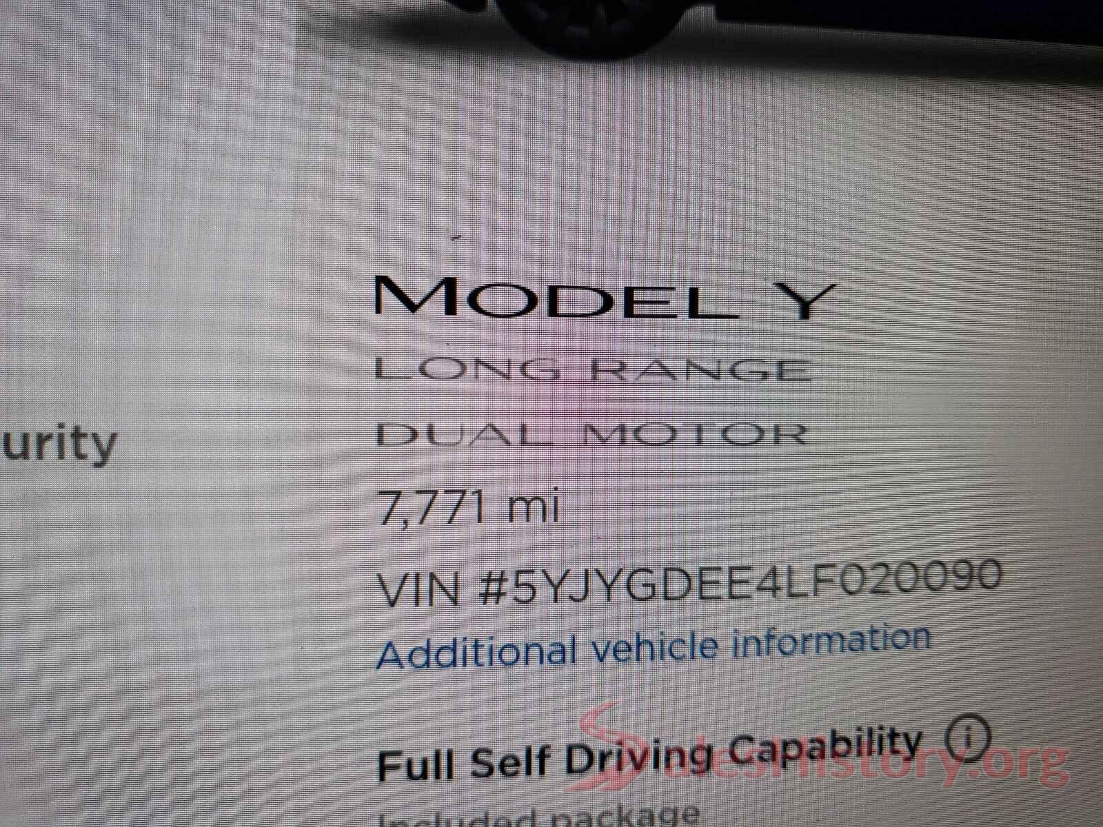 5YJYGDEE4LF020090 2020 TESLA MODEL Y