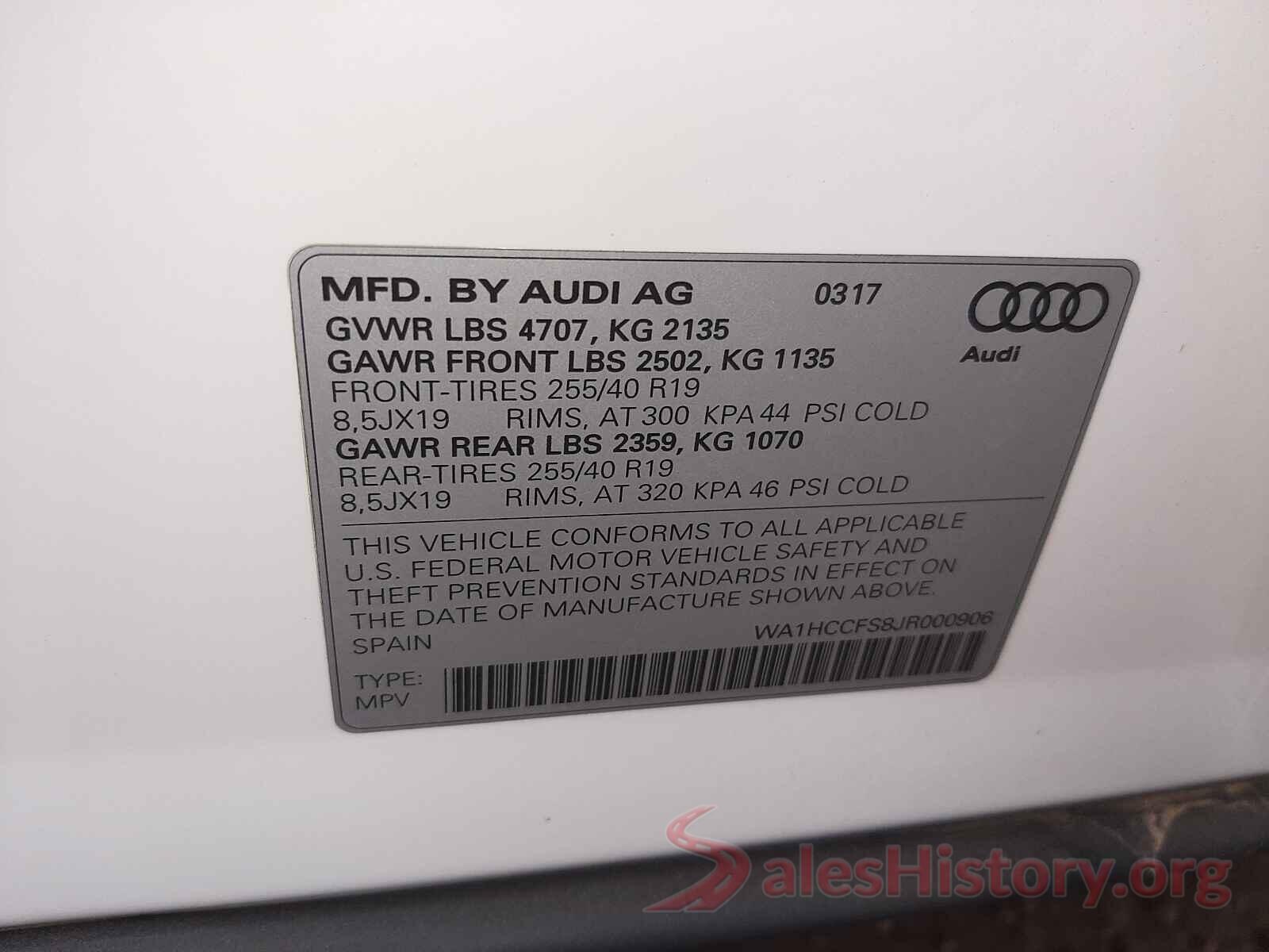 WA1HCCFS8JR000906 2018 AUDI Q3