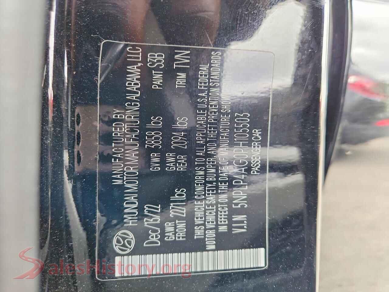 2023 HYUNDAI ELANTRA VIN 5NPLP4AG0PH105503, wheel and tire