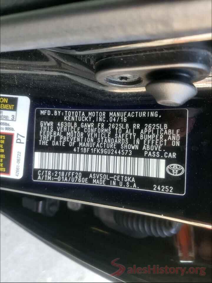 4T1BF1FK9GU244573 2016 TOYOTA CAMRY