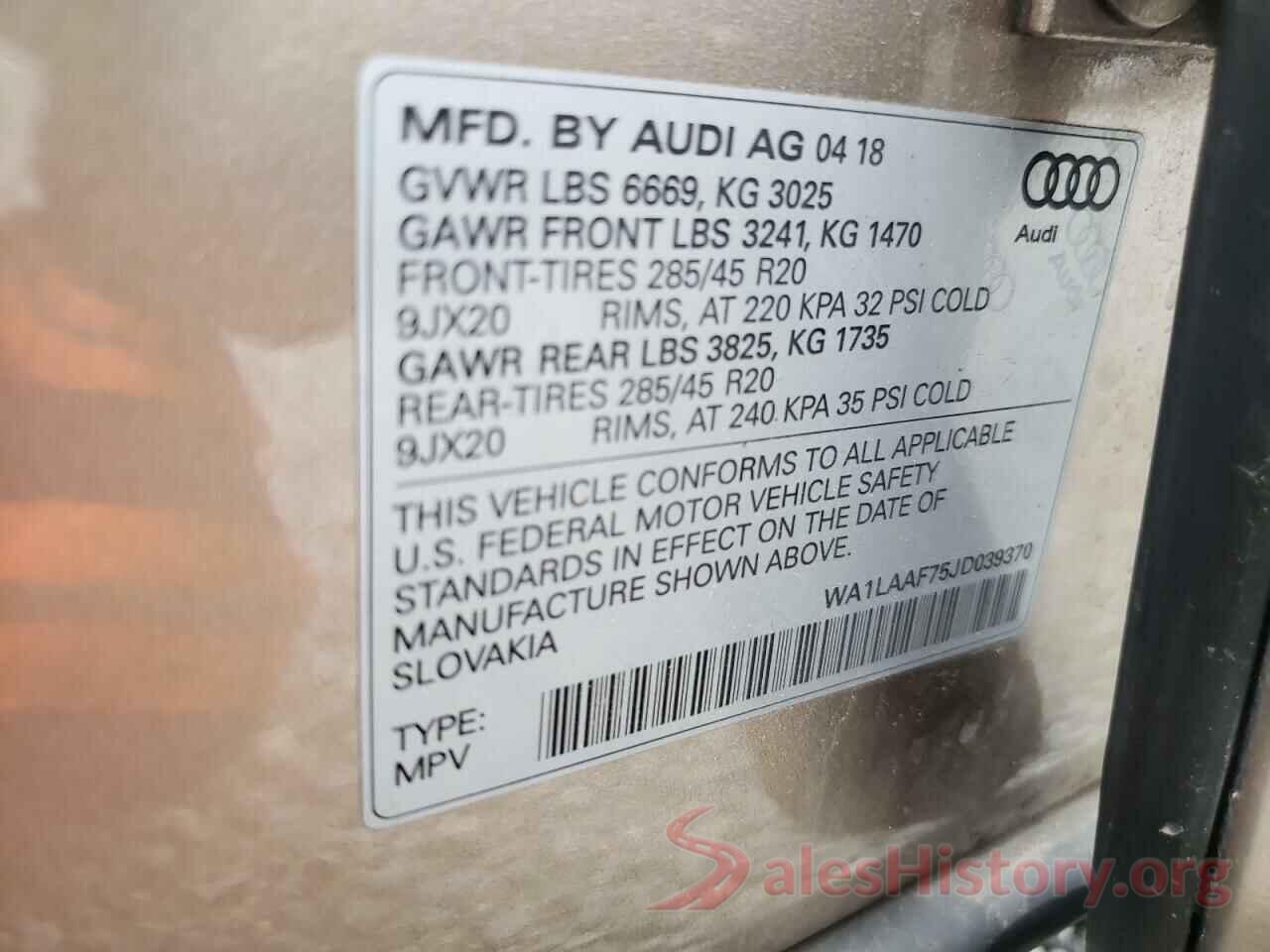 WA1LAAF75JD039370 2018 AUDI Q7