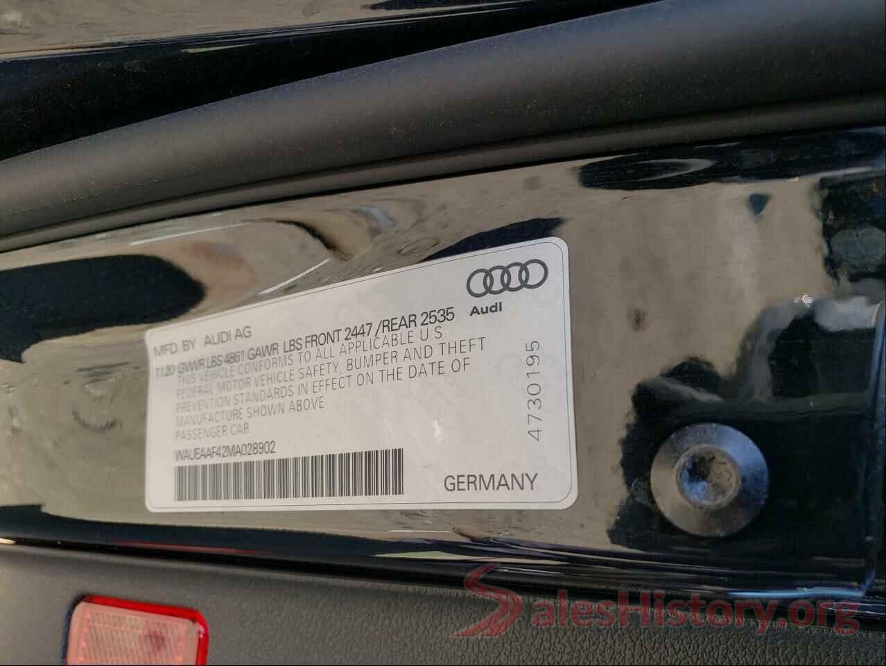 WAUEAAF42MA028902 2021 AUDI A4