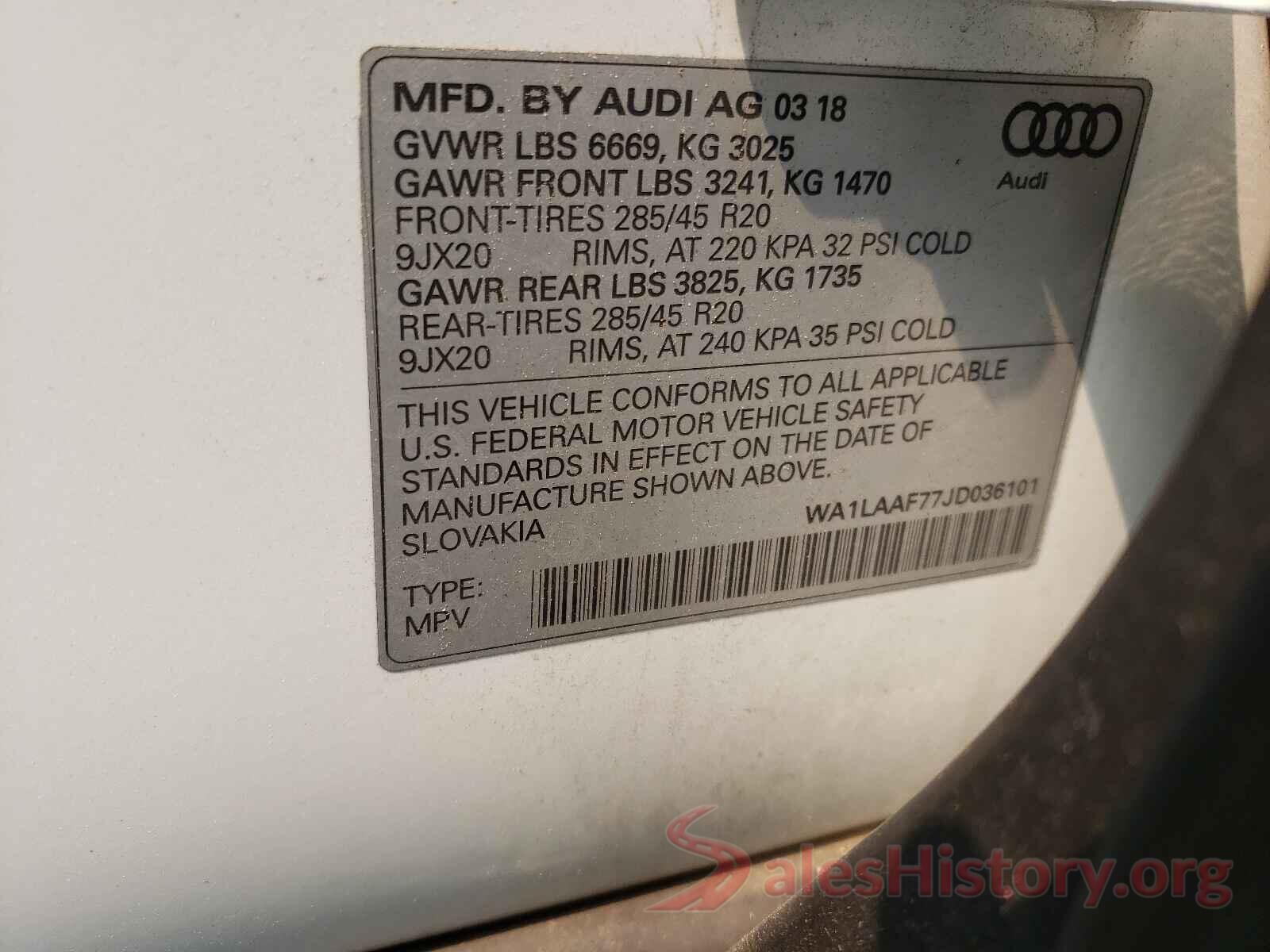 WA1LAAF77JD036101 2018 AUDI Q7