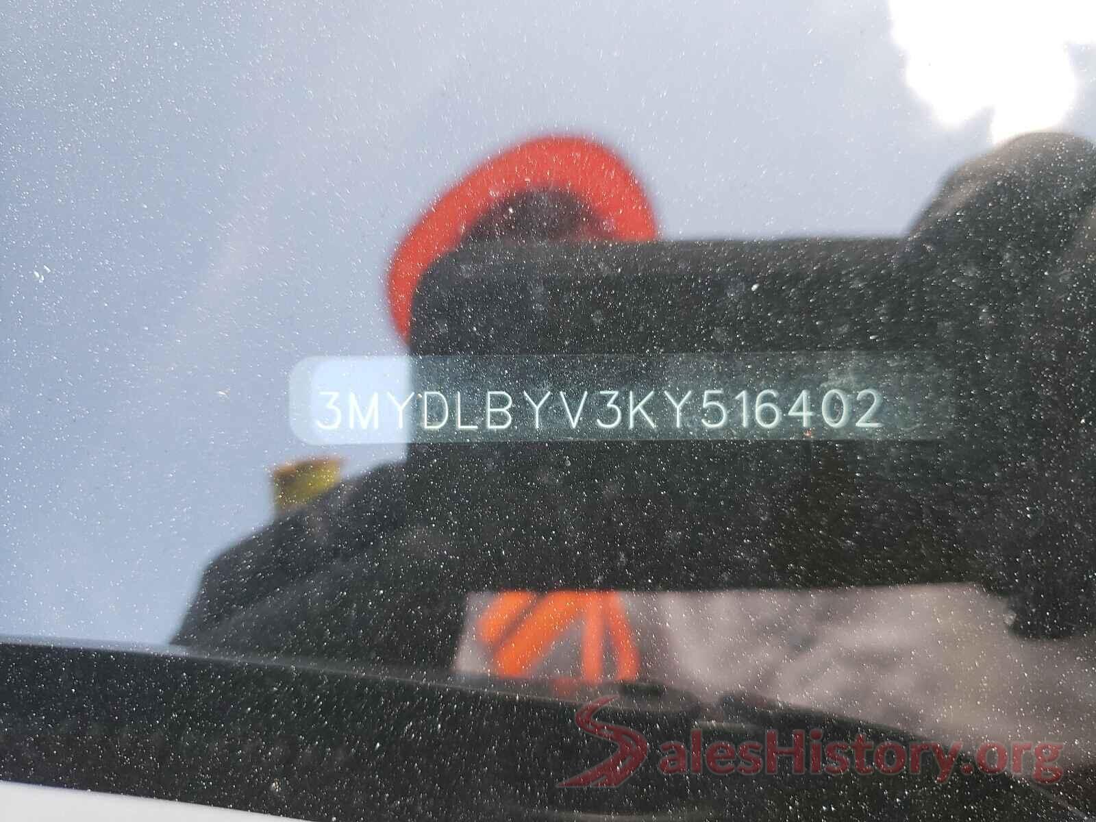 3MYDLBYV3KY516402 2019 TOYOTA YARIS