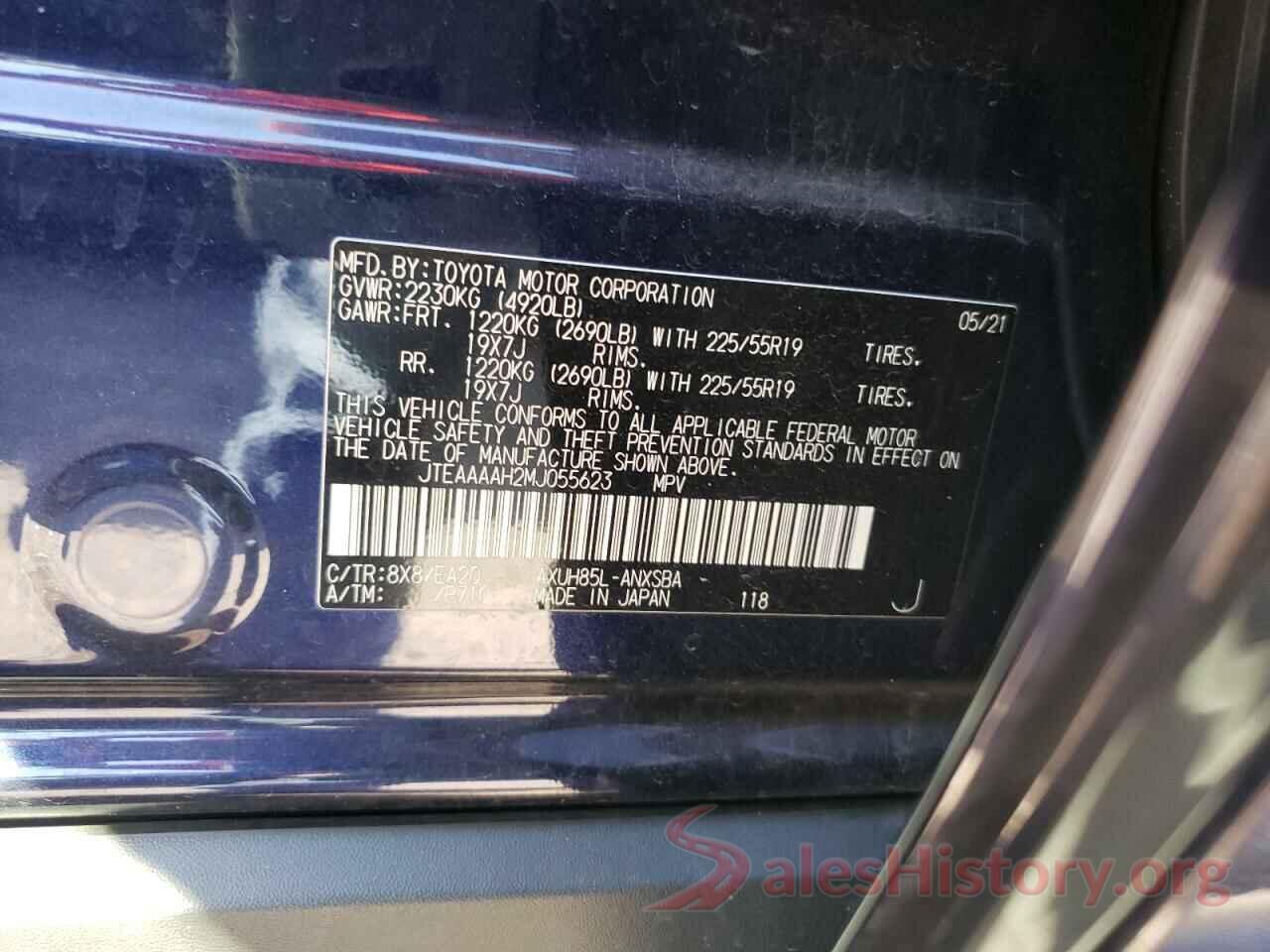 JTEAAAAH2MJ055623 2021 TOYOTA VENZA