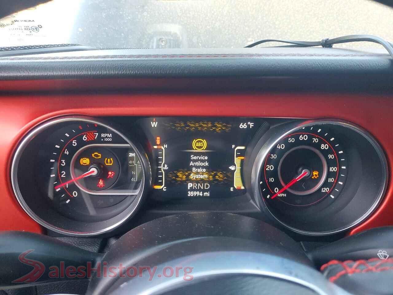 2021 JEEP WRANGLER VIN 1C4HJXFN0MW516129, interior center console