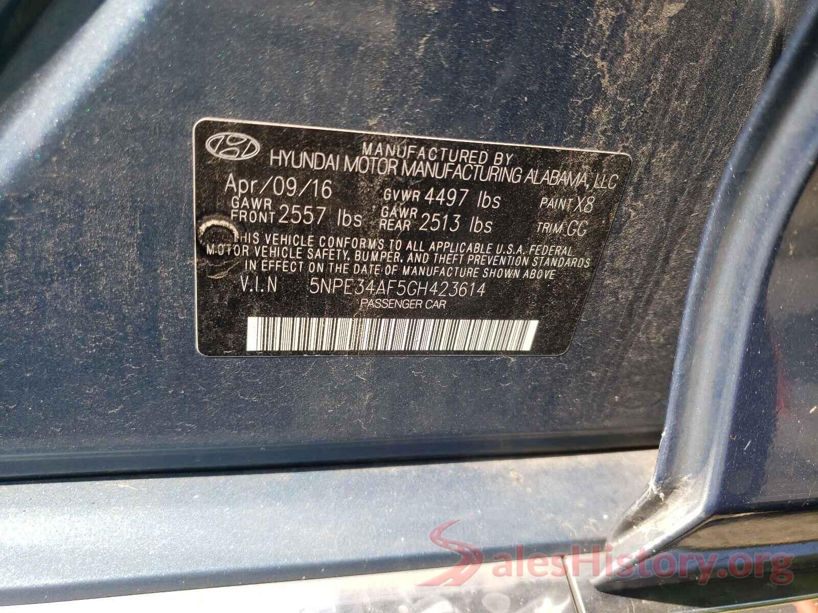 5NPE34AF5GH423614 2016 HYUNDAI SONATA