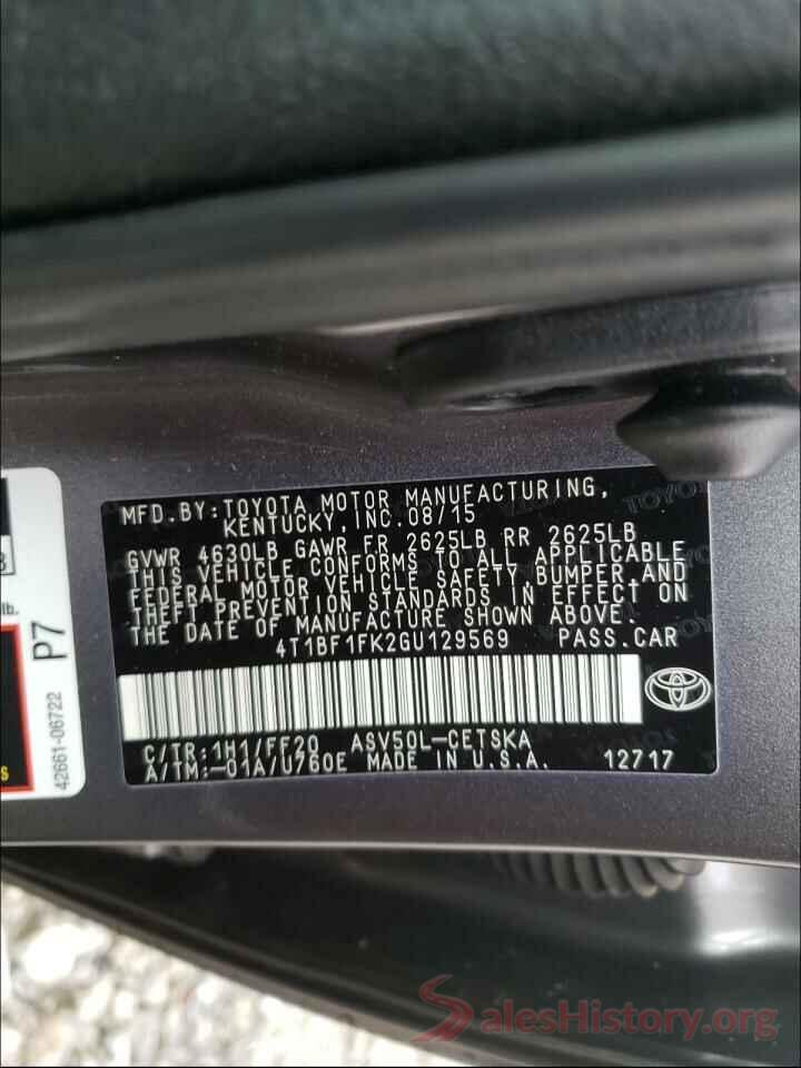 4T1BF1FK2GU129569 2016 TOYOTA CAMRY