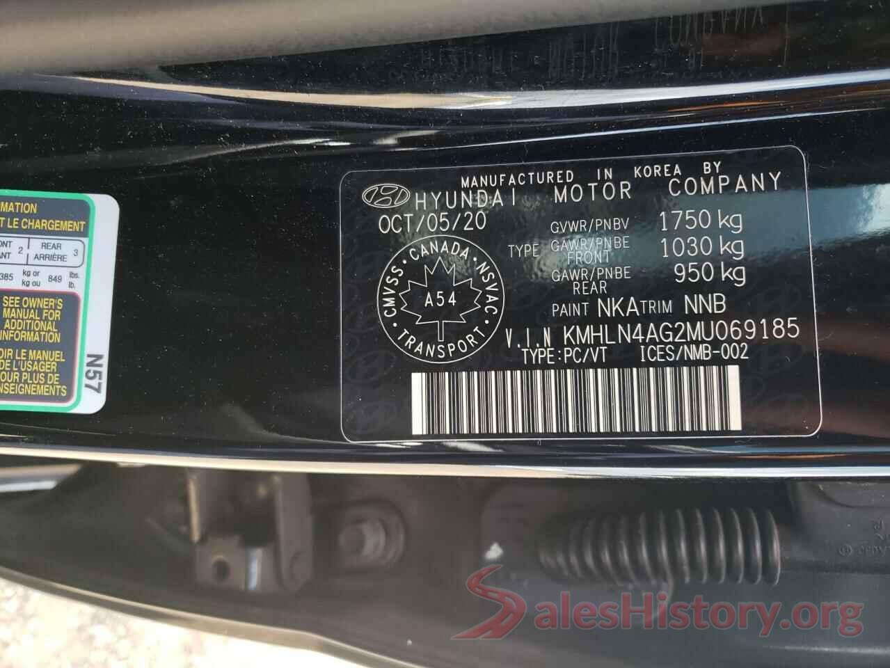 KMHLN4AG2MU069185 2021 HYUNDAI ELANTRA