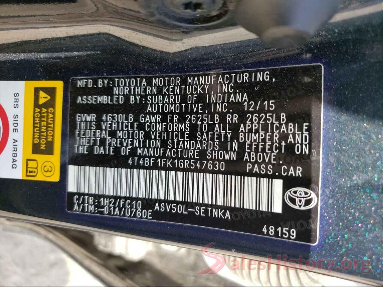 4T4BF1FK1GR547630 2016 TOYOTA CAMRY